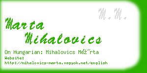 marta mihalovics business card